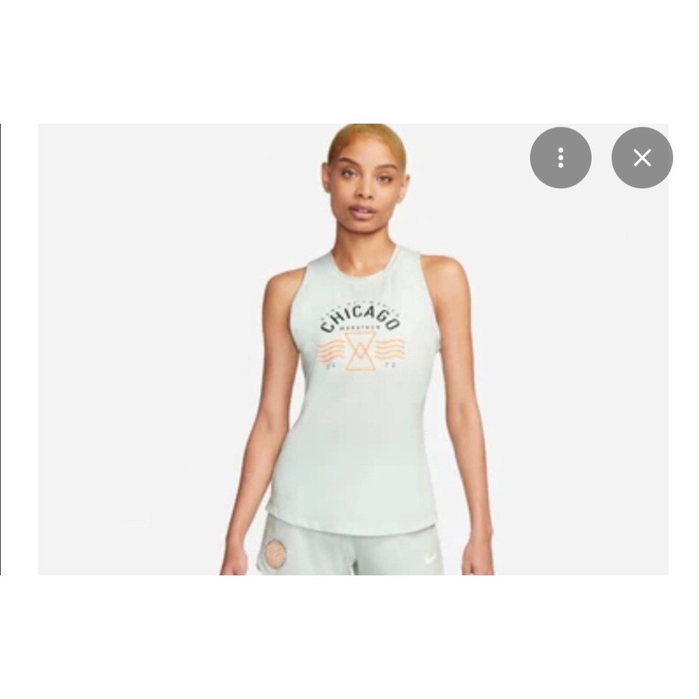 Womens nike chicago‎ marathon tank size L (DX4515 394) Mint Green brand New